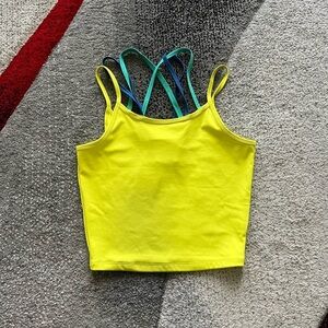 Fila Cecillia Neon Yellow Strappy Tank Top